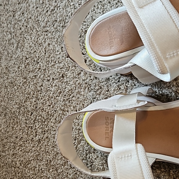 Sorel Kinetic Impact Sandal Womens 8.5 Shoes White Leather Strappy Platform - Picture 5 of 7